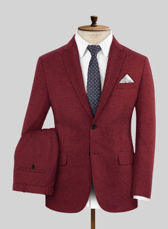 Marco Stretch Maroon Wool Suit