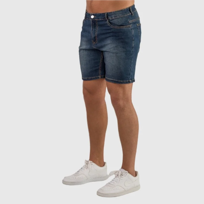 Ultra Stretch 7" Denim Shorts - Deep Blue