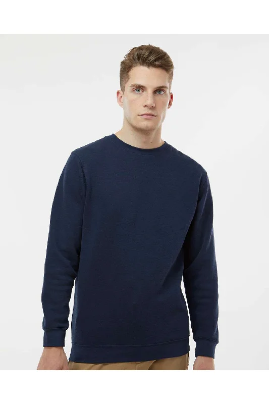 LAT Mens Elevated Fleece Crewneck Sweatshirt - Navy Blue