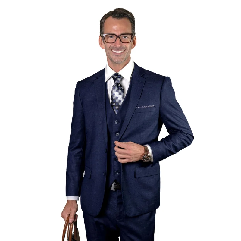 Salacia Collection: Men's Navy Slim Fit 3-Piece Suit