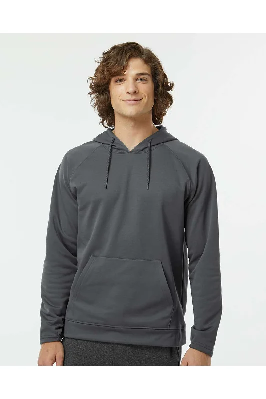 Paragon Mens Vail Performance Moisture Wicking Fleece Hooded Sweatshirt Hoodie w/ Pouch Pocket - Graphite Grey