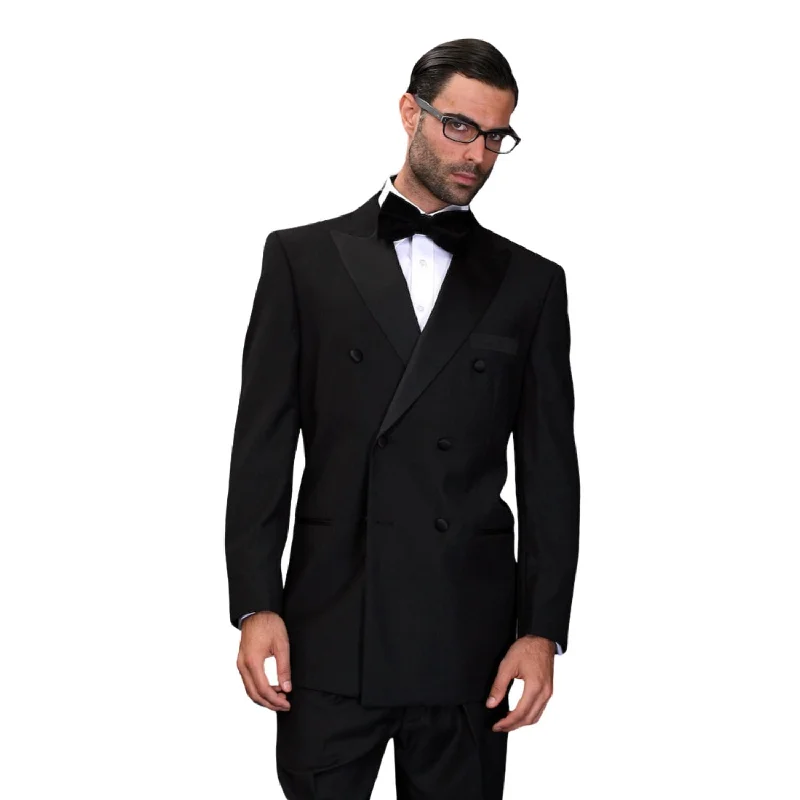 Musca Collection: Black Double-Breasted 2-PC Tuxedo With Super 150's Wool