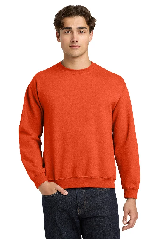 Gildan Mens Pill Resistant Fleece Crewneck Sweatshirt - Orange