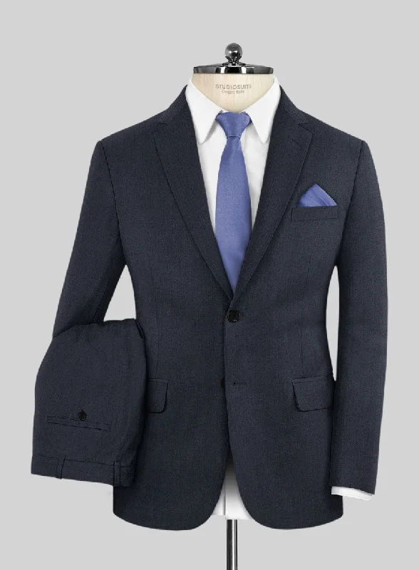 Scabal Tornado Stripes Midnight Blue Wool Suit