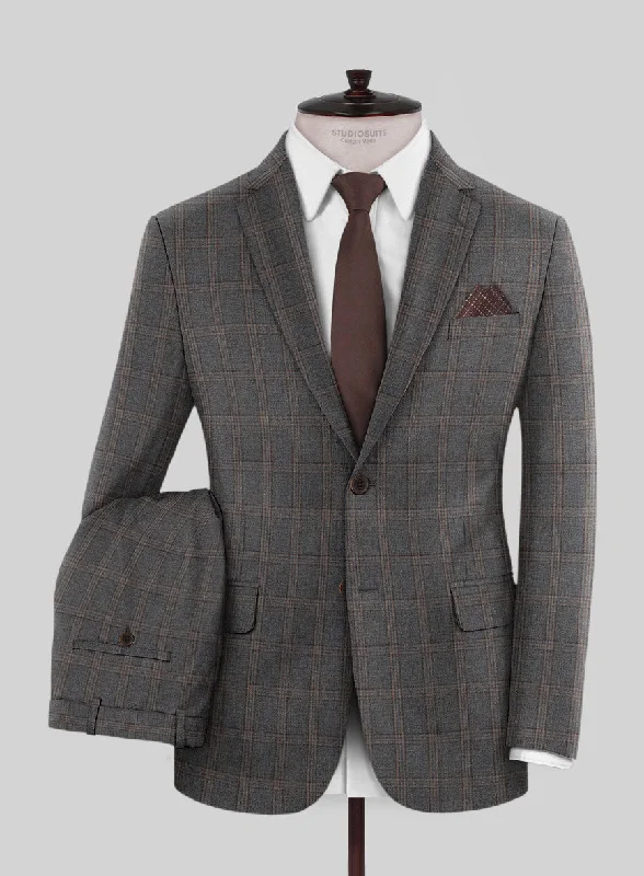 Scabal Oricio Checks Gray Wool Suit