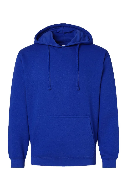 LAT Mens Elevated Fleece Basic Hooded Sweatshirt Hoodie w/ Pouch Pocket - Royal Blue