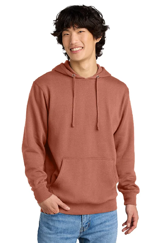 District Mens Very Important Fleece Hooded Sweatshirt Hoodie w/ Pouch Pocket - Desert Rose