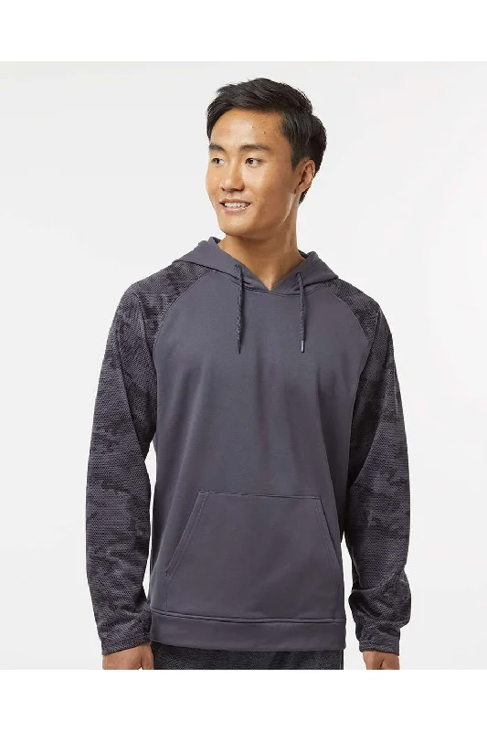 Paragon Mens Tahoe Camo Fleece Moisture Wicking Hooded Sweatshirt Hoodie w/ Pouch Pocket - Graphite Grey