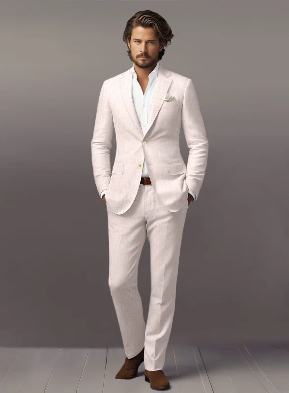 Roman Light Pink Linen Suit