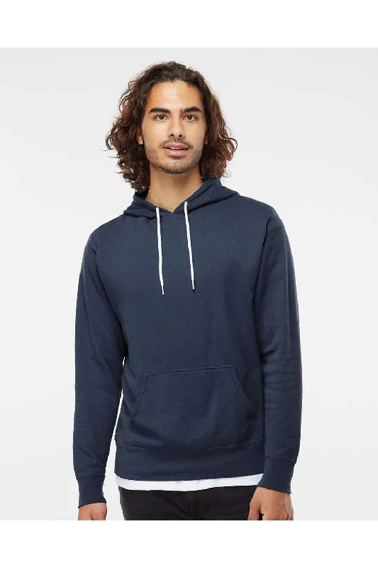 Independent Trading Co. Mens Hooded Sweatshirt Hoodie w/ Pouch Pocket - Slate Blue