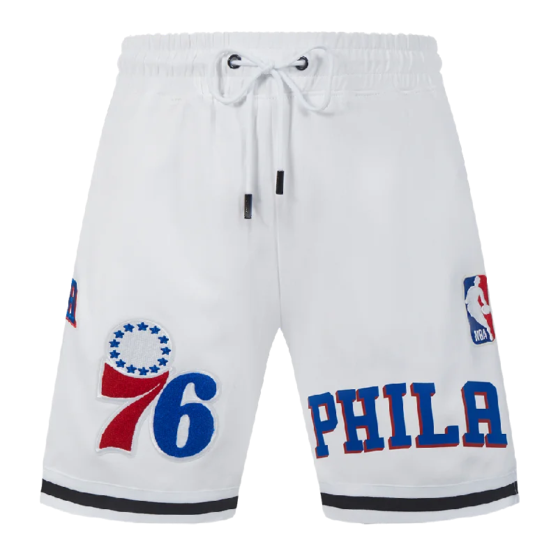 NBA PHILADELPHIA 76ERS CLASSIC CHENILLE MEN'S SHORT (WHITE/ROYAL BLUE)