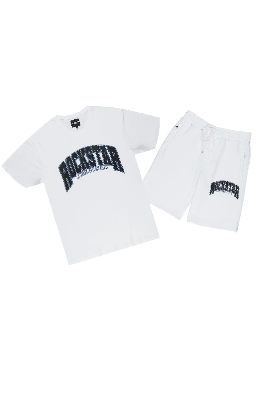 Knox White Graphic T-Shirt Short Set