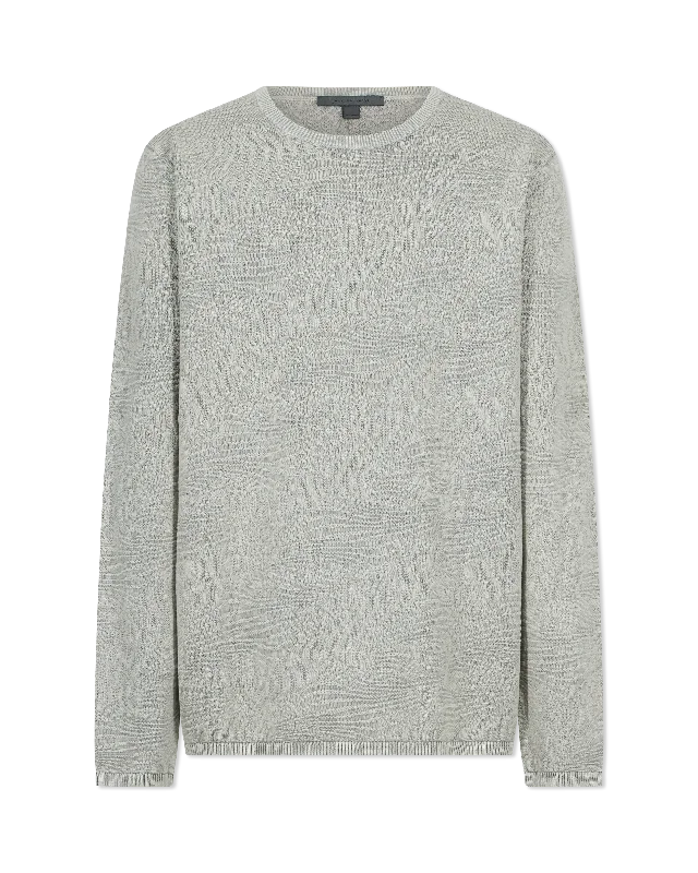 Long Sleeve Wave Texture Crewneck Sweater