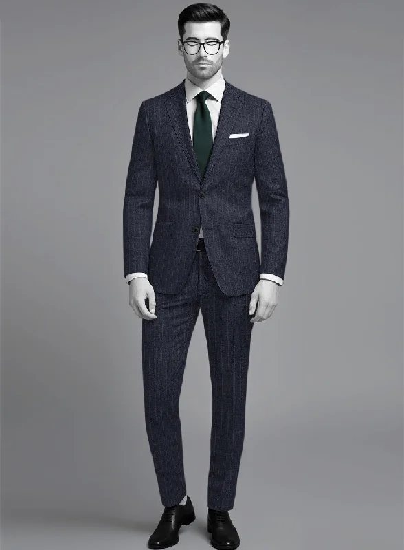 Napolean Como Bar Dark Blue Wool Suit