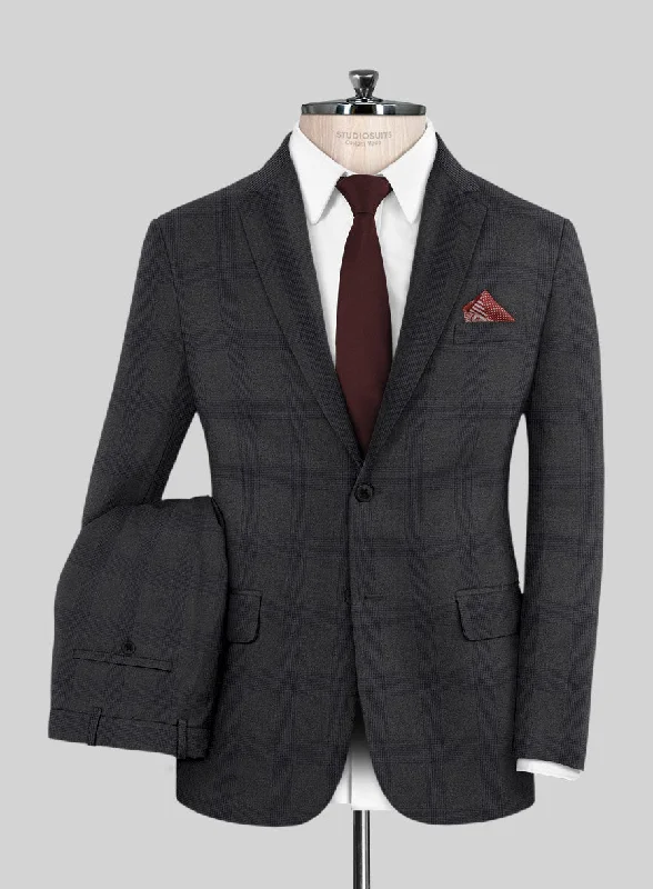 Scabal Arriol Checks Charcoal Wool Suit