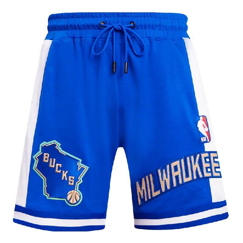 NBA MILWAUKEE BUCKS MEN'S CHEST DEER DISTRICT 2.0 SHORT (ROYAL BLUE)