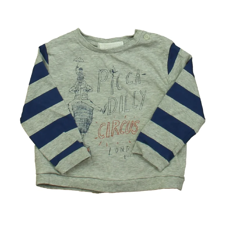 Burberry Boys Gray | Blue Circus Long Sleeve T-Shirt