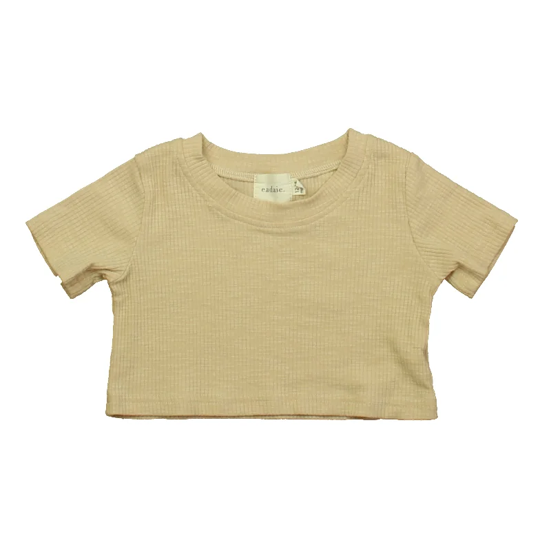 eadaie Girls Beige Short Sleeve Shirt