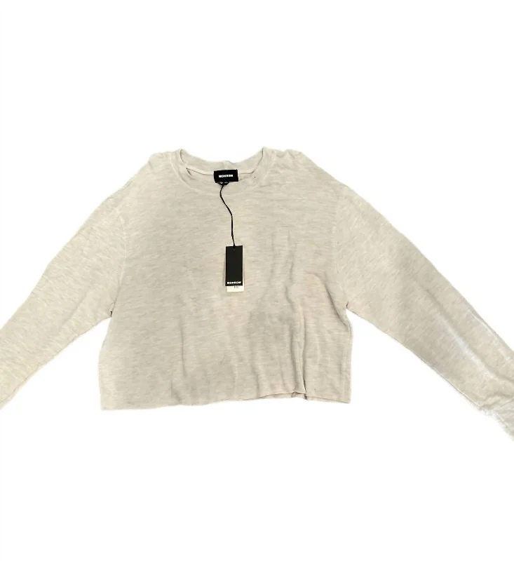 Girls Long Sleeve Sweater In Sand