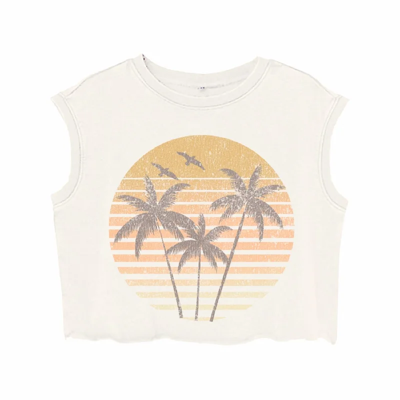 Girls Tiny Whales Boxy Muscle T-Shirt In Palm Dreams