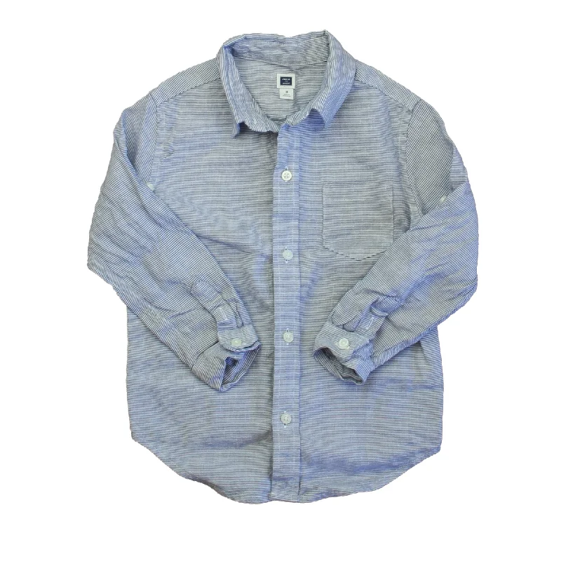 Janie and Jack Boys Blue | White Button Down Long Sleeve