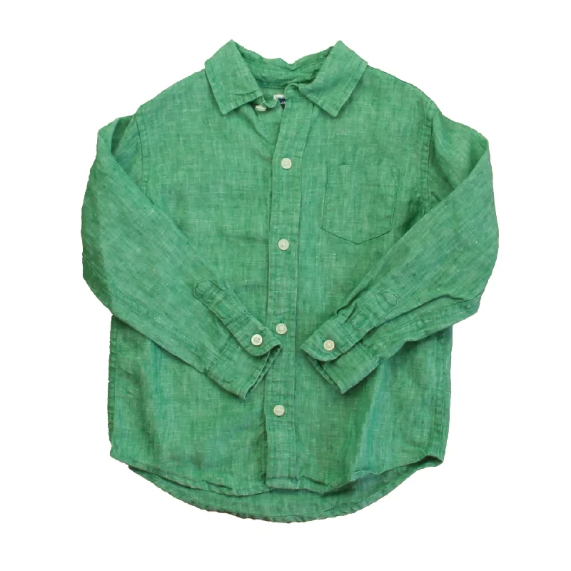 Janie and Jack Boys Green Button Down Long Sleeve