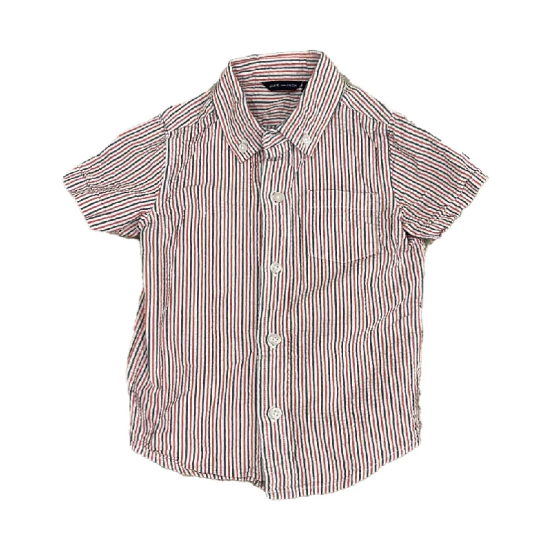 Janie and Jack Boys Red | White | Blue Button Down Short Sleeve