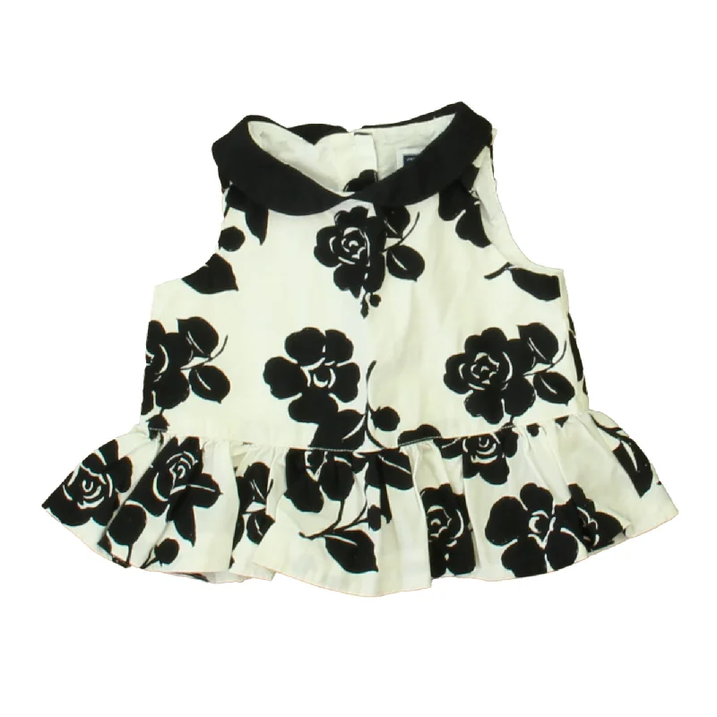 Janie and Jack Girls Black | White Blouse