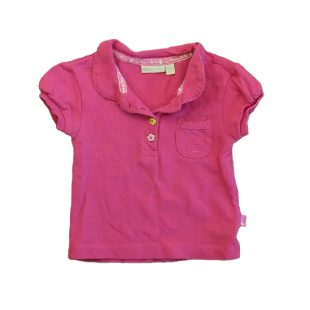 JoJo Maman Bebe Girls Pink Polo Shirt