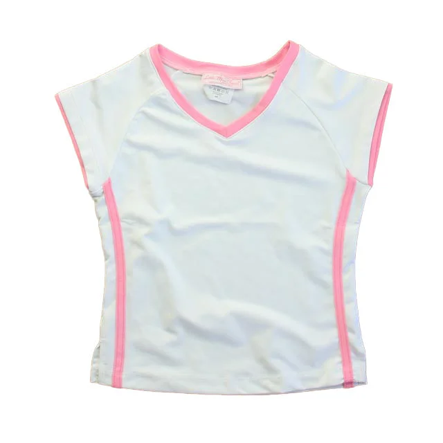 Little Miss Tennis Girls White | Pink Athletic Top