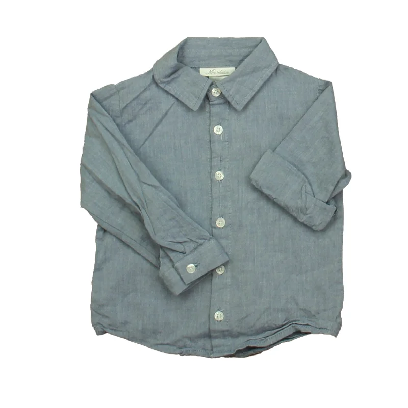 Miniclasix Boys Blue Button Down Long Sleeve