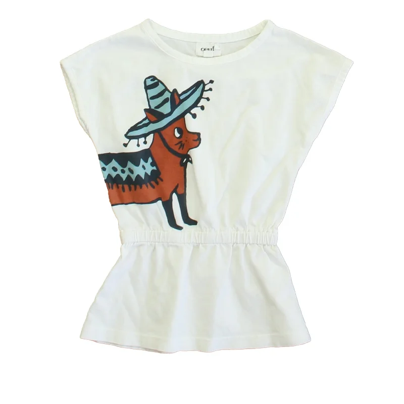 Oeuf Girls White Cat T-Shirt