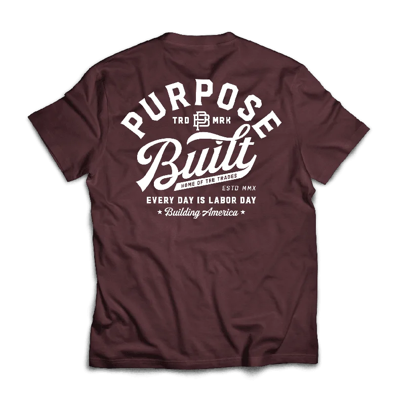 PB Script Tee, Maroon