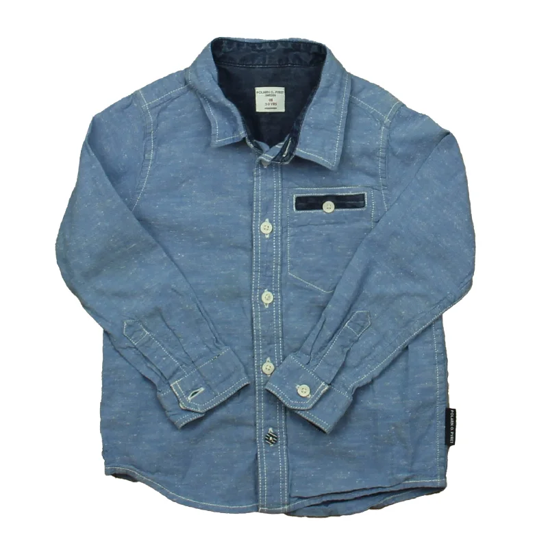 Polarn O. Pyret Boys Blue Button Down Long Sleeve