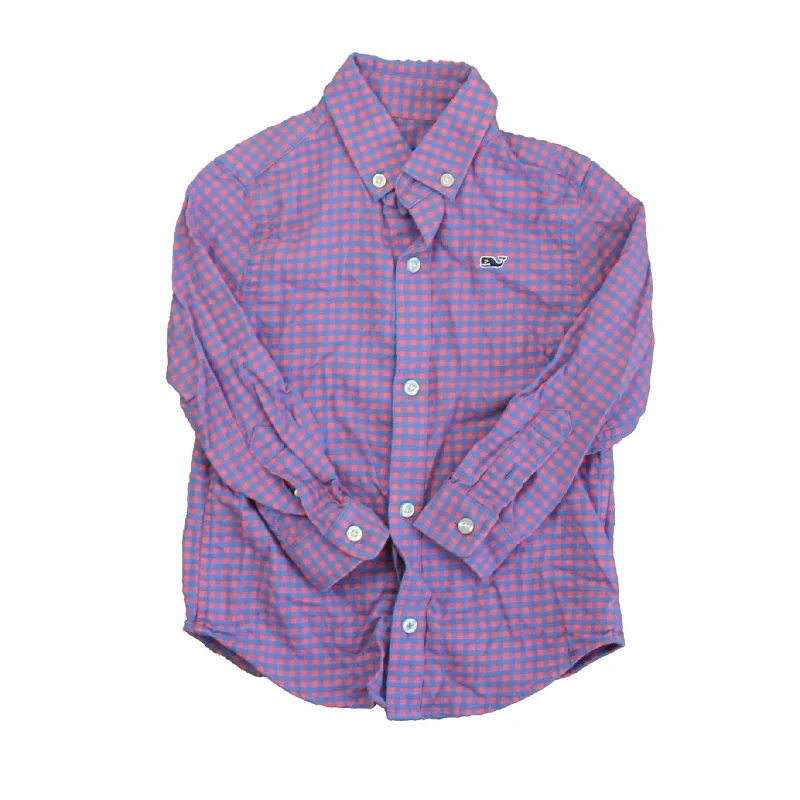 Vineyard Vines Boys Blue | PInk Button Down Long Sleeve